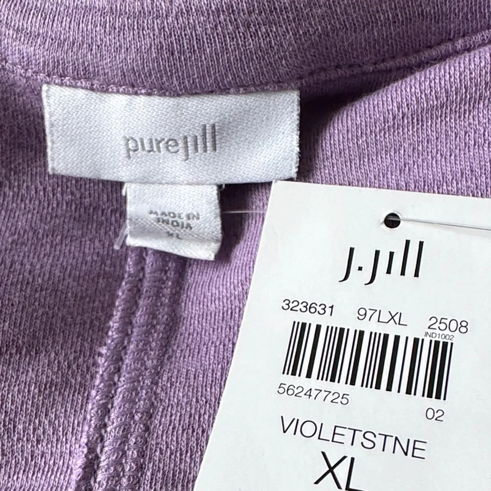 J.Jill Pure Jill Cotton V-Neck Short Sleeve Violet - XL NWT - Picture 5 of 9